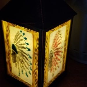 Native American painted lamp